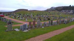 View across Kinghorn Cemetery, Fife