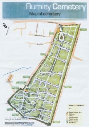Plan of Burnley cemetery, Lancashire Plan of Burnley cemetery, Lancashire